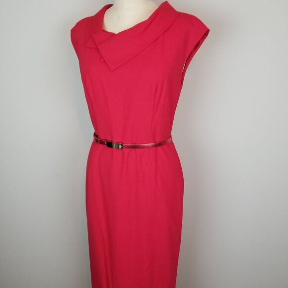 Rachel Roy Sexy Red Bombshell Wiggle Pencil Dress w/ Matching Belt * Size 4 - Picture 2 of 13
